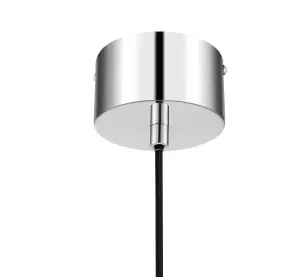 GoodHome Dacite White Chrome effect Pendant ceiling light, (Dia)280mm