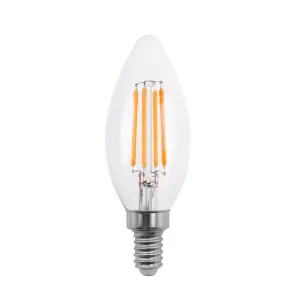 50w Equivalent LED Candle Filament Light Bulb E14 SES 3.5w LED - Warm White