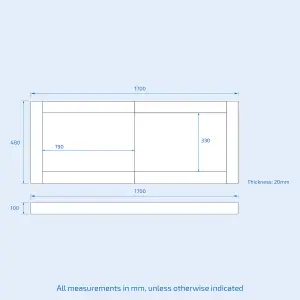 Nes Home White PVC 1700mm 2 Sliding Doors Bath Front Panel