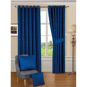 Tremblay Cotton Blend Room Darkening Grommet / Eyelet Curtain Pair (Set of 2) Width 117 x Drop 137cm