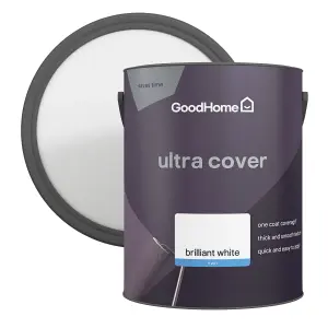 GoodHome Ultra Cover White Matt Emulsion paint, 5L