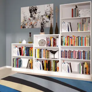 4 You Tall Wide Bookcase in Pearl White