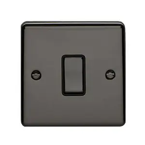 2 PACK 1 Gang 20A DP Single Switch BLACK NICKEL & Black Trim Appliance / Boiler