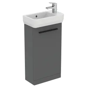 Ideal Standard i.life S Slimline Matt Quartz grey Freestanding Bathroom Vanity unit (H) 740mm (W) 410mm