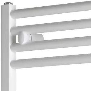 Bray Electric Heated Towel Rail, Prefilled, Straight, White - W500 x H1500 mm