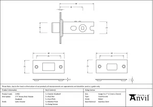 From The Anvil Satin Chrome 2 1/2" Heavy Duty Tubular Deadbolt