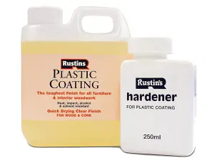 Rustins Plastic Furniture Coating Gloss - Durable 1 Litre Lacquer for All Surfaces