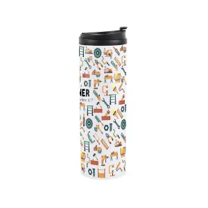 Joiner Carpenter Travel Mug - Novelty Trades Gift Stainless Steel Vacuum-Sealed Double-Walled Hot/Cold Drinks Travel Flask