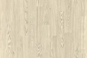 White Ivory Wood Effect Vinyl Flooring, Contract Commercial Vinyl Flooring with 2.4mm Thickness-12m(39'4") X 2m(6'6")-24m²