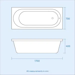 Nes Home Bath Suite 1700mm Bathtub, 650mm White Basin Vanity & Close Coupled Toilet