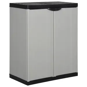 Berkfield Garden Storage Cabinet with 1 Shelf Grey and Black 68x40x85 cm