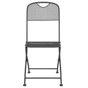 Berkfield Folding Garden Chairs 2 pcs Expanded Metal Mesh Anthracite