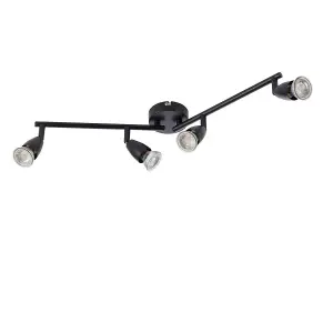 Luminosa Amalfi Ceiling Spotlight Bar 4 Light Matt Black Paint