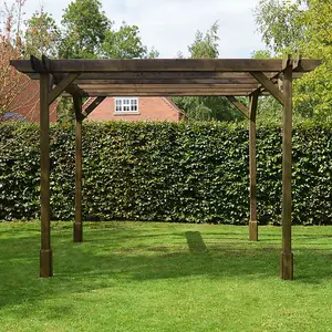 Double Premium Pergola - Wood - L240 x W480 x H270 cm - Rustic Brown