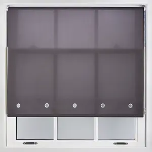 Furnished Daylight Roller Blind with Round Eyelets - Dark Grey Trimmable, 235cm x 210cm