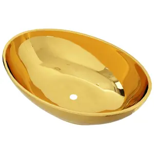 Berkfield Wash Basin 40x33x13.5 cm Ceramic Gold