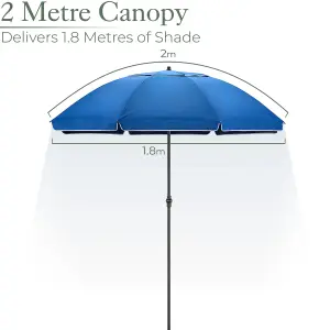 Portable Beach Parasol Tilting - Blue