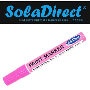 Oil-based Paint Marker Pen Permanent for Tyres Rubber Stone Leather Fabric Plastic Glass (Pink)