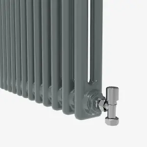 Vertical Anthracite Double Column Radiator (H) 1800mm x (W) 560mm, 7512 BTU.