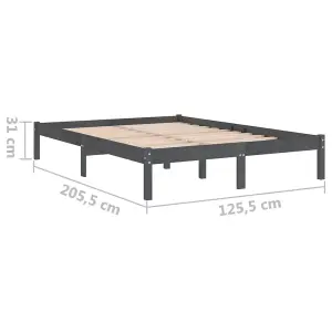 Berkfield Bed Frame Grey Solid Wood Pine 120x200 cm