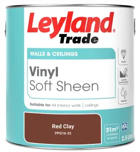 Leyland Trade Vinyl Soft Sheen Walls & Ceilings Emulsion Paint Red Clay (PPG16-32) - 2.5L