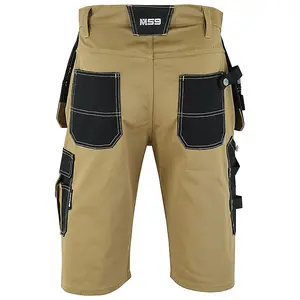 MS9 Mens Work Redhawk Cargo Combat Holster Pockets Tactical Worker Working Shorts E1, Khaki - 32W