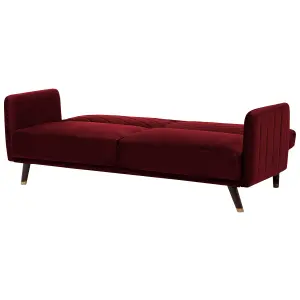 Sofa Bed SENJA Dark Red Velvet