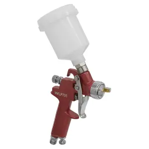 Sealey HVLP Gravity Feed Touch-Up Spray Gun Brass Air Cap 0.8mm Set-Up HVLP731