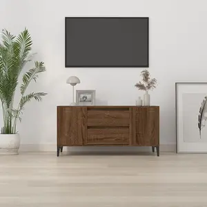 Berkfield TV Cabinet Brown Oak 102x44.5x50 cm Engineered Wood