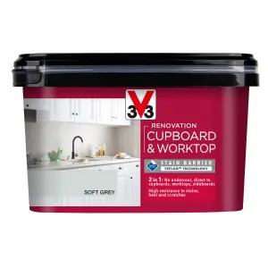 V33 Renovation Soft Grey Satinwood Cupboard & cabinet paint, 2L