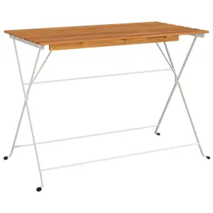 Berkfield Folding Bistro Table 100x54x71 cm Solid Wood Acacia and Steel