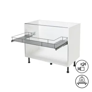 GoodHome Pebre Grey Under-sink 100cm Pull-out storage