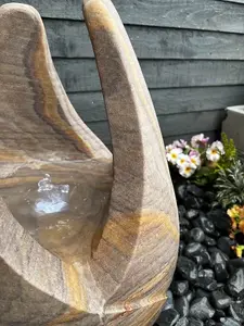 Sandstone Tulip 50cm Natural Stone Solar Water Feature