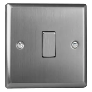 Varilight 1-Gang 10A Intermediate Rocker Switch Brushed Steel