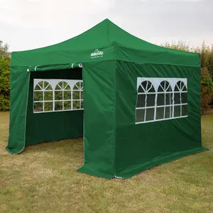 Dellonda Premium 2x2m Pop-Up Gazebo & Side Walls with Carry Bag, Stakes & Weight Bags