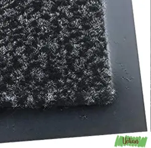 Grey Rubber Barrier Mat, Heavy Duty, Dirt Trapper & Absorbent Mat, Polypropylene Pile, Outdoor & Indoor (120cm x 180cm)