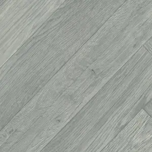 Grey Wood Effect Vinyl Flooring For Kitchen, Bathroom & Living Room, 2.0mm Thick Vinyl Sheet-6m(19'8") X 4m(13'1")-24m²