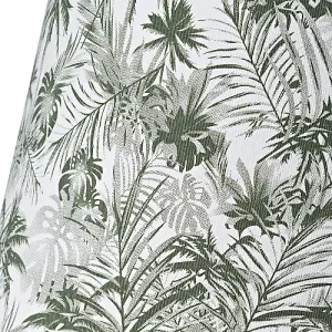 Stylish Forest Green Palm Tree Decorated 12 Linen Fabric Drum Lamp Shade