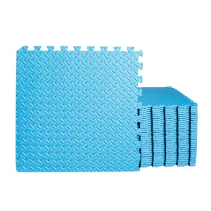 Samuel Alexander Blue 8 Piece EVA Foam Floor Protective Tiles, Mats 60x60cm Each