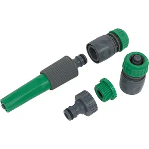 80m Green PVC Water Hose - Spray Jet Nozzle - Female Waterstop Tap Connectors