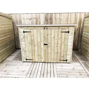 8 x 5 Pressure Treated T&G Wooden Garden Bike Store / Shed + Double Doors (8' x 5' / 8ft x 5ft) (8x5)