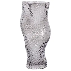 Beliani Modern Flower Vase DYTIKO Glass Grey