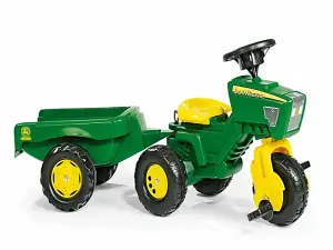 Rolly Trio Tractor Ride On w/ Electronic Steering Wheel & Trailer