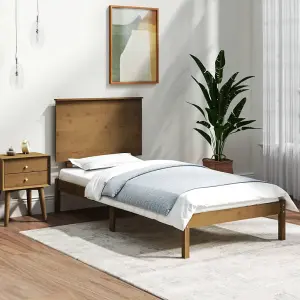 Berkfield Bed Frame Honey Brown Solid Wood Pine 100x200 cm