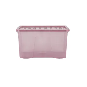 Wham 5 Piece Multisize Crystal Stackable Plastic Storage Box & Lid Set Tint Dusky Orchid