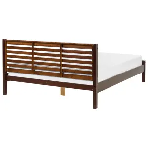 Wooden EU King Size Bed Dark CARNAC