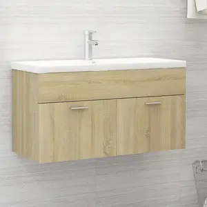 Berkfield Sink Cabinet with Built-in Basin Sonoma Oak Engineered Wood