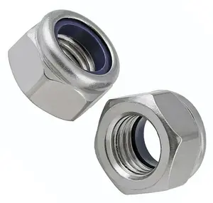 M24 Locking Nuts ( Pack of: 10 ) Nylon Insert Lock Nut Steel Zinc Plated Nyloc DIN 985