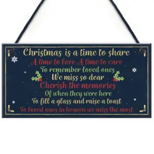 Red Ocean Christmas Xmas Memorial Tree Hanging Decoration Bauble Family Grave side Memorial Poem Quote Gift