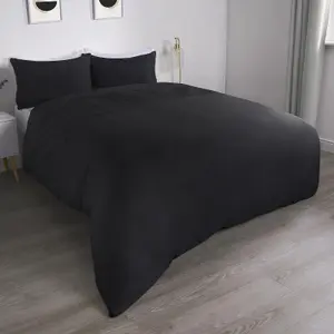 Filled Pinsonic Geo Panel Duvet Cover Bedding Set, Black - Superking